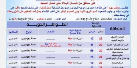 «أمطار وشبورة على هذه المناطق».. الأرصاد تحذر من حالة الطقس اليوم الإثنين 20 يناير 2025