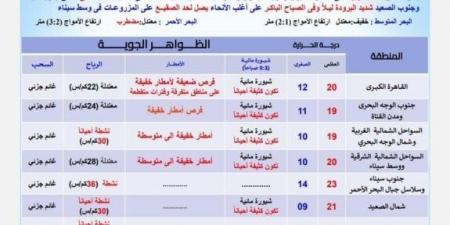 أمطار وشبورة الكثيفة.. الأرصاد تكشف حالة الطقس غدا الخميس 23 يناير 2025