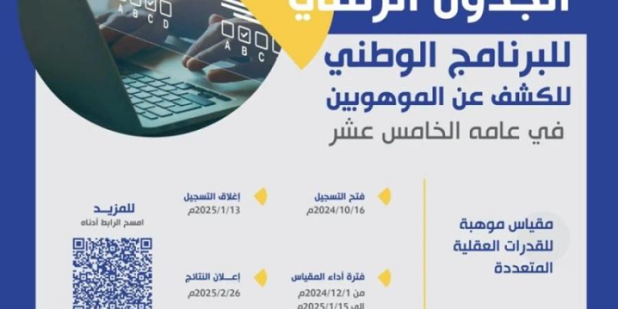 تعليم مكة يدعو الطلبة إلى التسجيل في برنامج الكشف عن الموهوبين